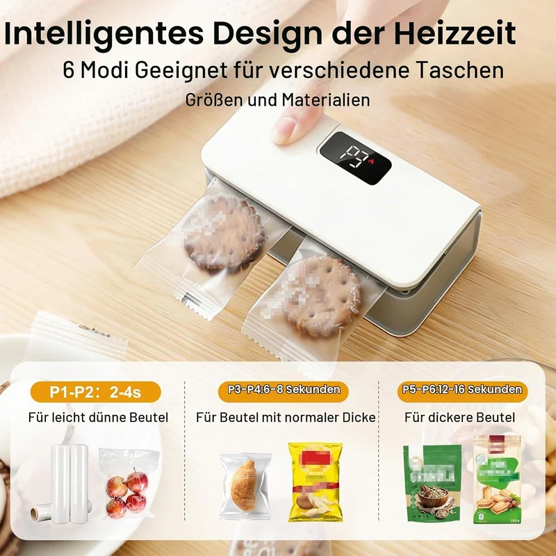 Mini Folienschweissgerät 2-in-1 wiederaufladbar mit Schneidfunktion & Magnet, Weiss