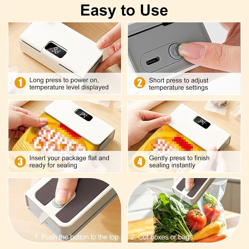 Mini Folienschweissgerät 2-in-1 wiederaufladbar mit Schneidfunktion & Magnet, Weiss