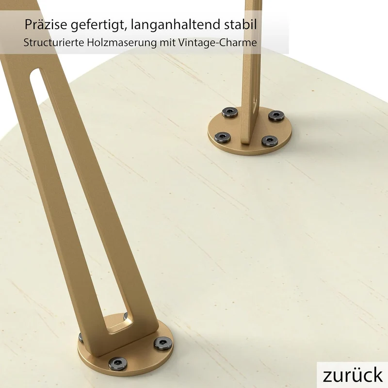 Manora Couchtisch Oval,Wohnzimmertisch Weiss,Beistelltisch Couch,Einfacher Aufbau,Metall, Moderner S