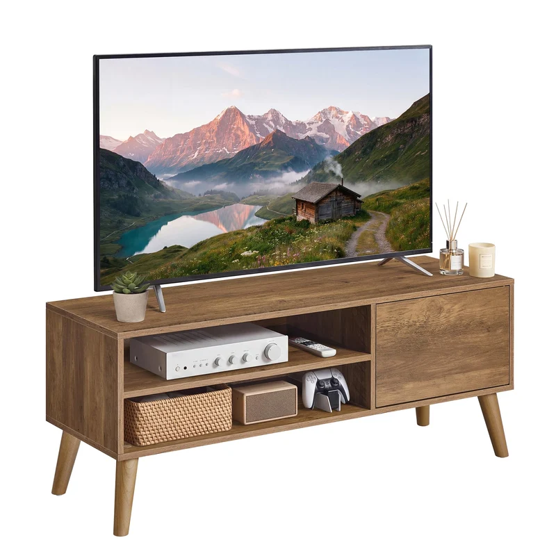 VASAGLE TV-Schrank, Lowboard, Fernsehschrank für Fernseher bis zu 55 Zoll, 120 cm lang, Fernsehtisch