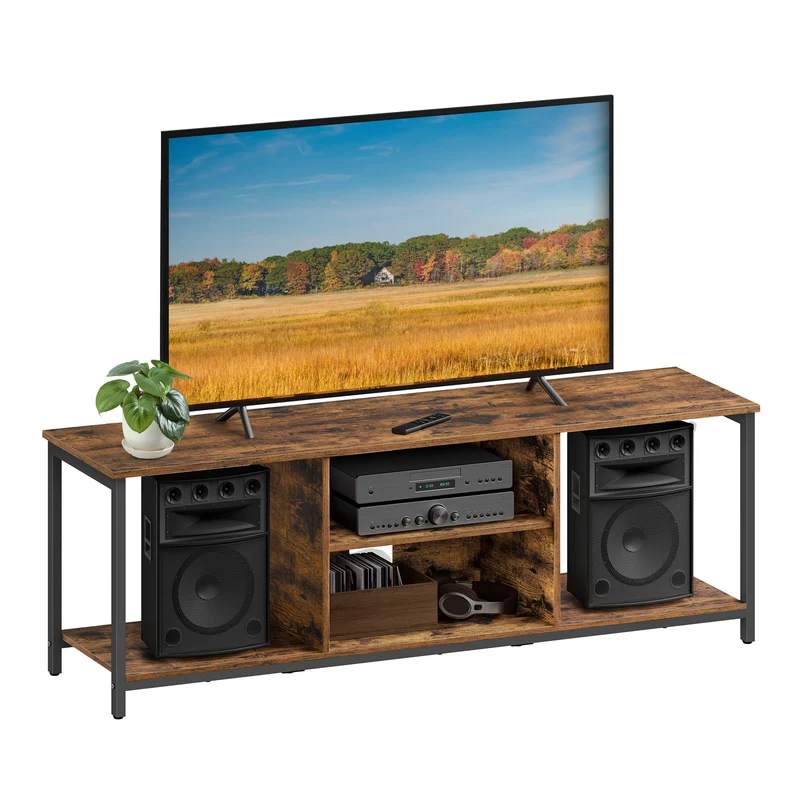 VASAGLE TV-Schrank, für Fernseher bis zu 65 Zoll, mit offenen Fächern 147L cm, 147L cm