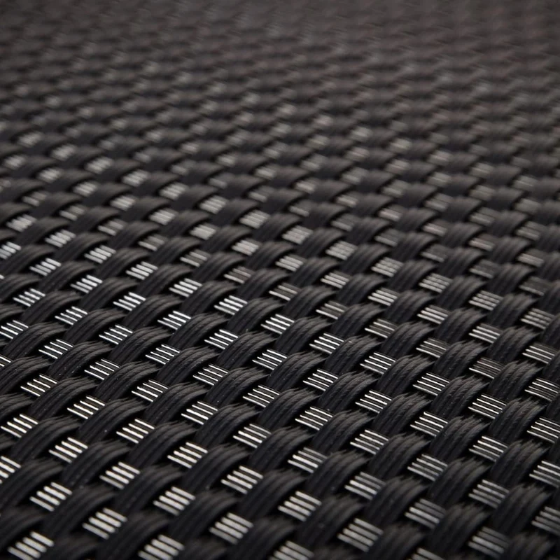 NYVI Polyrattan Balkon Sichtschutz Privafence 90x300 cm Schwarz - Balkonbespannung mit Metallösen -