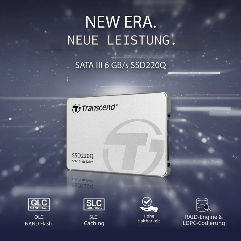 Transcend 500GB SATA III 6Gb/s interne 2.5 Zoll SSD220Q 2.5 Zoll TS500GSSD220Q