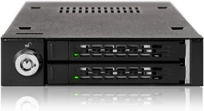ICY DOCK Wechselrahmen für 2X 2,5 Zoll (6,4cm) SATA SSD/HDD in 1x 3,5 Zoll (8,9cm) - Vollmetall Toug