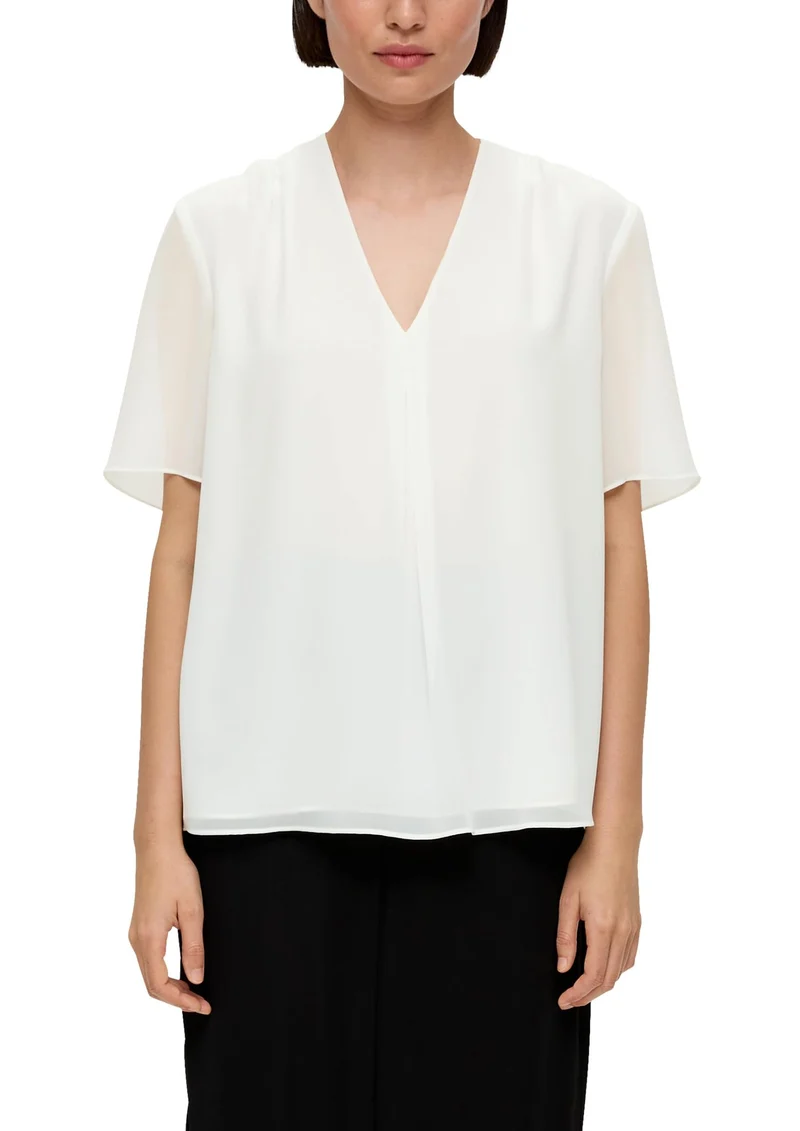 s.Oliver Bluse mit V-Ausschnitt 40 0200 Creme, 40 0200 Creme