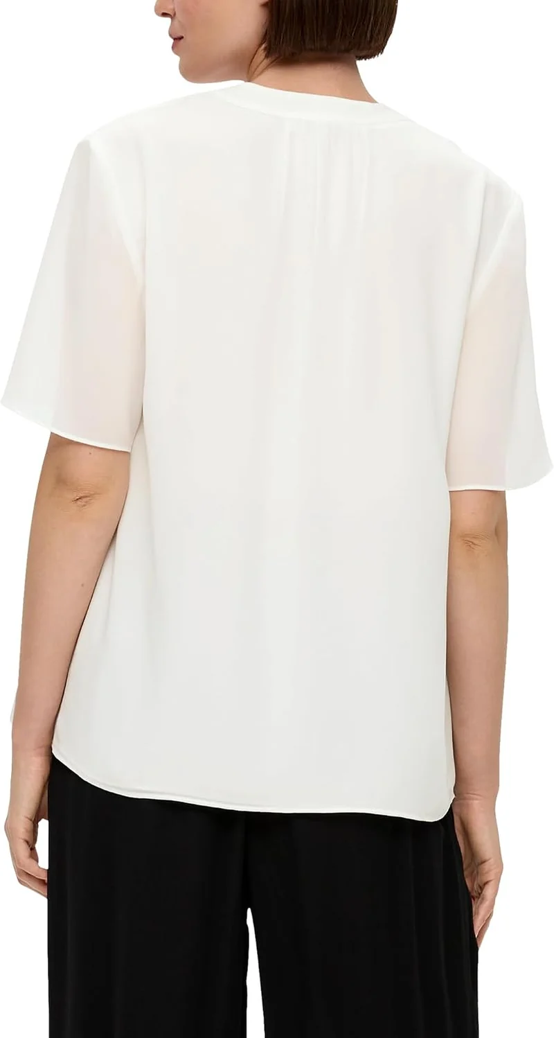 s.Oliver Bluse mit V-Ausschnitt 40 0200 Creme, 40 0200 Creme