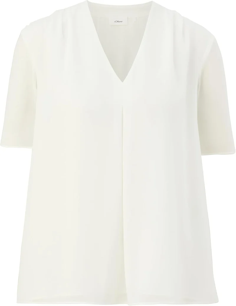 s.Oliver Bluse mit V-Ausschnitt 40 0200 Creme, 40 0200 Creme