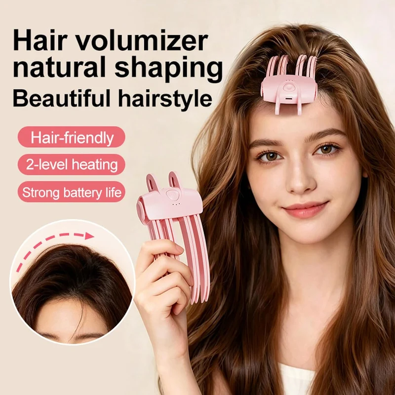Generisch Wireless Heated Volumizing Root Lift Clip, Portable Travel Hair Styling Tool for Flat Fine