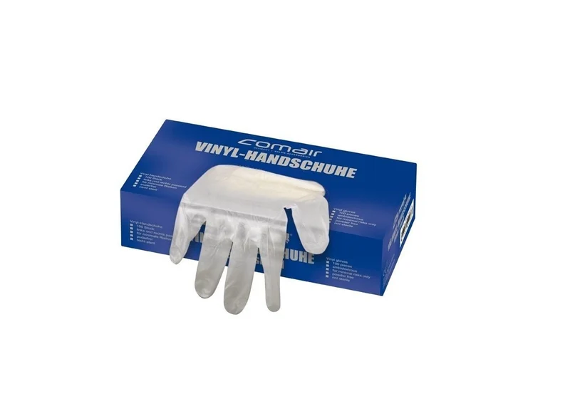 Comair 3012331 Vinyl Handschuhe gross puderfrei, 100 er Box, L