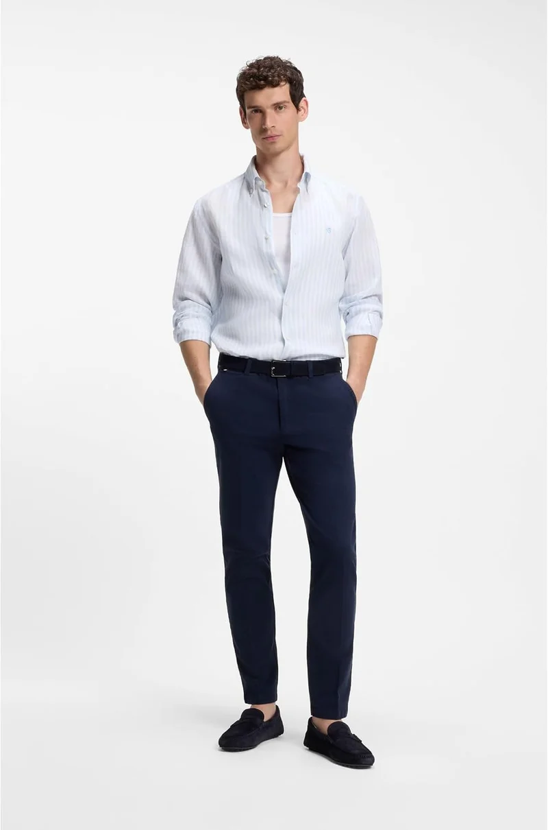 BOSS Herren Noel Mocc Mokassins aus Veloursleder mit Pennyloafer-Detail Grösse 40 EU Dunkelblau, 40