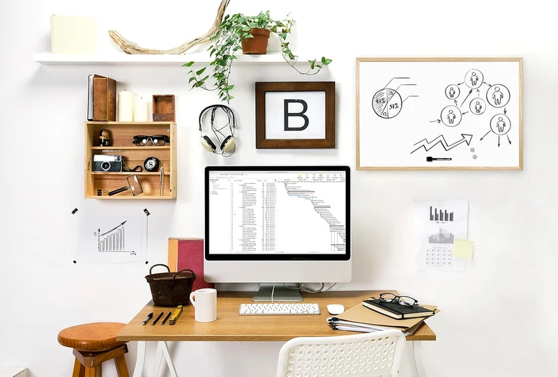 Bi-Office Budget Whiteboard mit Holzrahmen, magnetisch, 5 Grössen wählbar, 60 x 40 cm 60B x 40H cm S