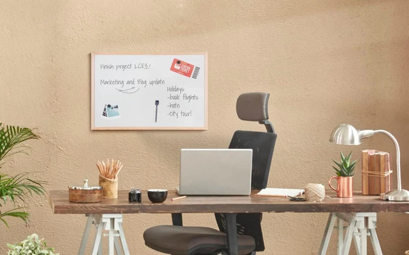 Bi-Office Budget Whiteboard mit Holzrahmen, magnetisch, 5 Grössen wählbar, 60 x 40 cm 60B x 40H cm S