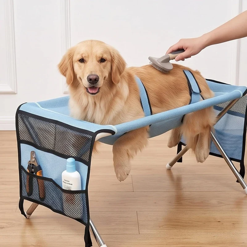 Generisch Pflegetisch Für Haustiere, Hundebadetisch 8 Löcher Badestuhl für Hunde & Katze Tierpflege