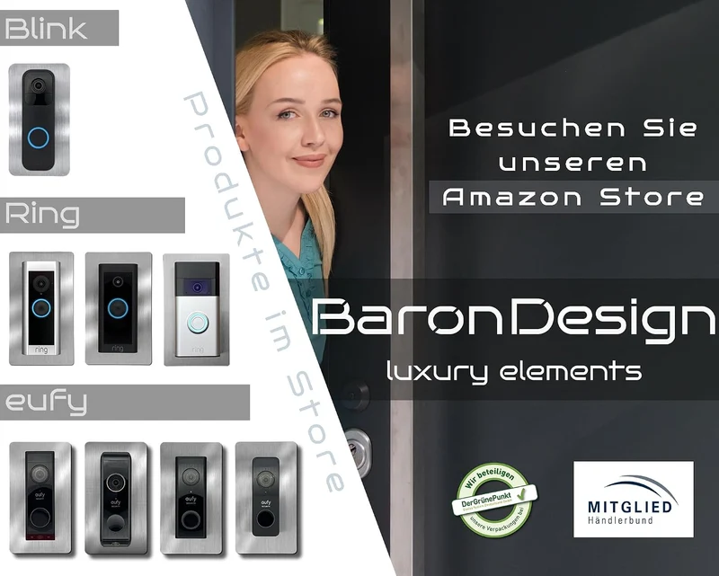 Blende Schwarz passend für Eufy Klingel E340 S330 S220 | Klingelschild Abdeckung | Zubehör für Halte