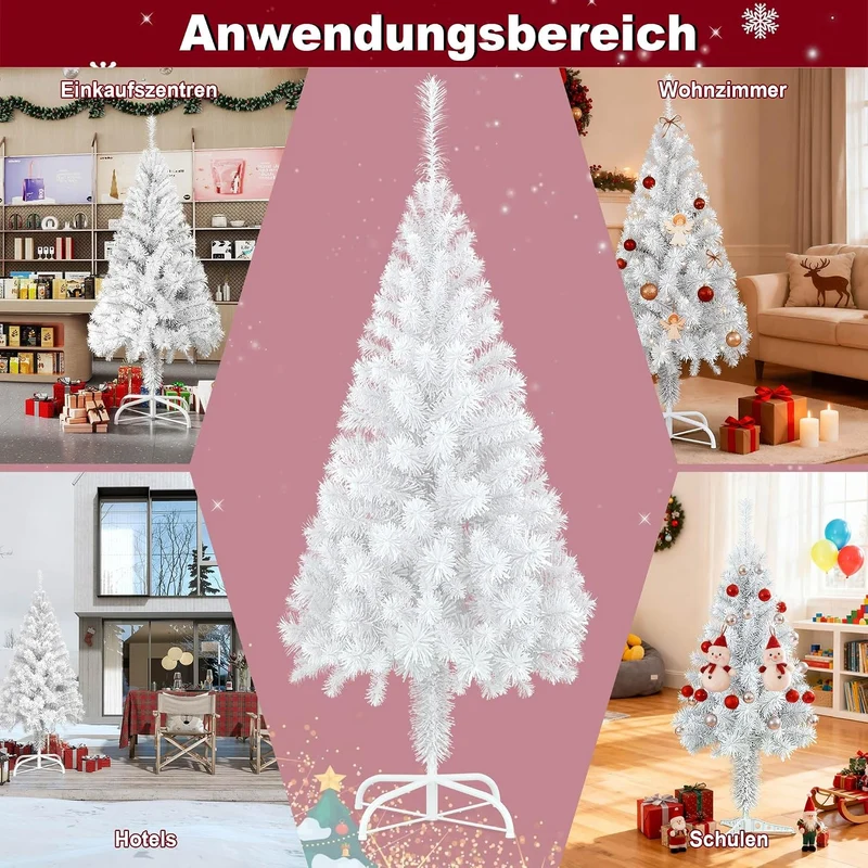 LARS360 240cm Künstlicher Weihnachtsbaum, Christbaum Tannenbaum mit Metallständer, Christbaum PVC We