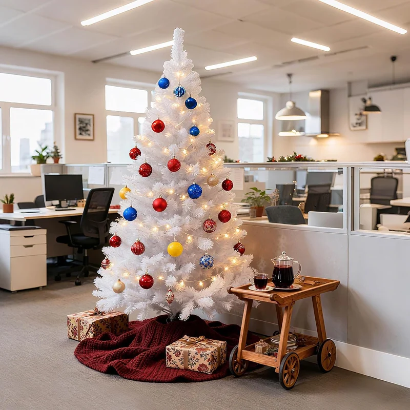 LARS360 240cm Künstlicher Weihnachtsbaum, Christbaum Tannenbaum mit Metallständer, Christbaum PVC We