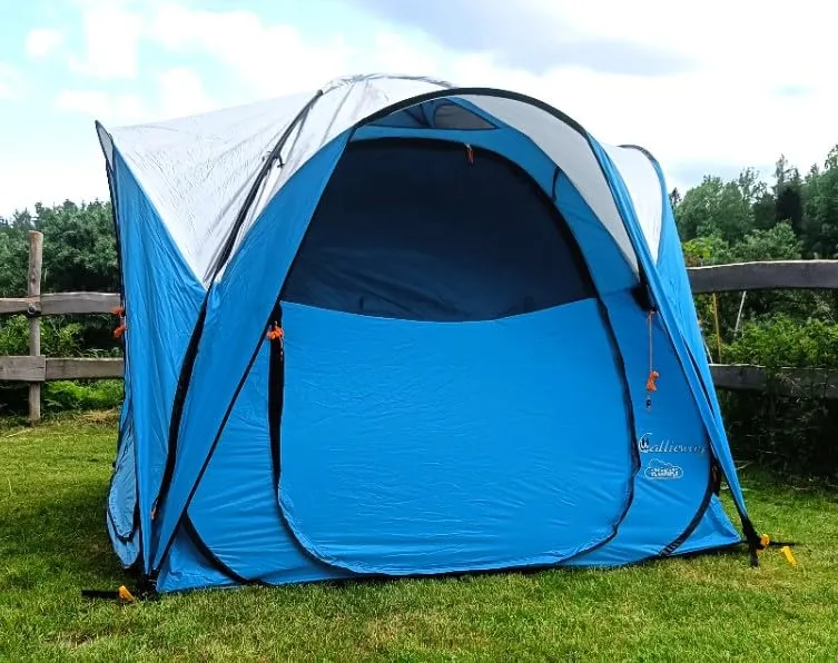 Eventzelt/Wurfzelt Callieway® „Kwiki“ Pop-up Zelt 225x225cm (4 Personenzelt) Ocean blue/silver Refle