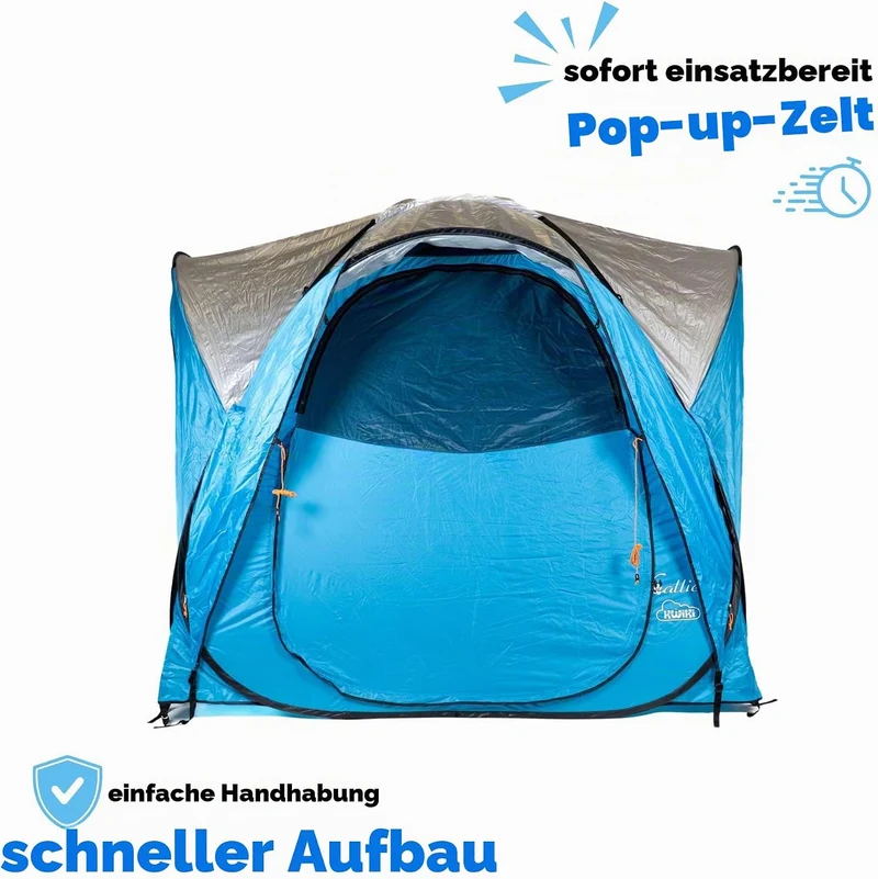 Eventzelt/Wurfzelt Callieway® „Kwiki“ Pop-up Zelt 225x225cm (4 Personenzelt) Ocean blue/silver Refle