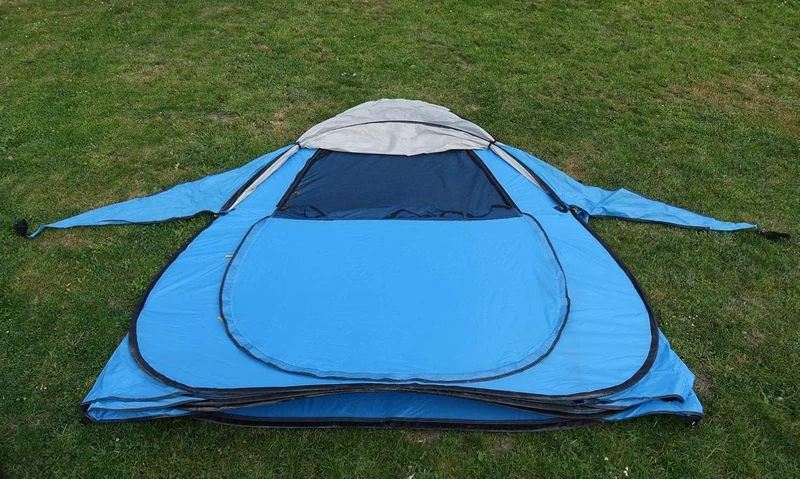 Eventzelt/Wurfzelt Callieway® „Kwiki“ Pop-up Zelt 225x225cm (4 Personenzelt) Ocean blue/silver Refle
