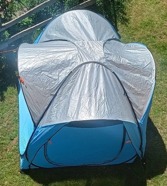 Eventzelt/Wurfzelt Callieway® „Kwiki“ Pop-up Zelt 225x225cm (4 Personenzelt) Ocean blue/silver Refle