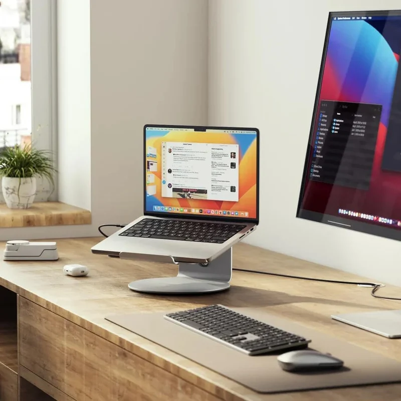 ALOGIC Elite 360 Laptop Stand | 360-Grad-Drehbasis für einfache Ausrichtung | rutschfestes Silikonpa