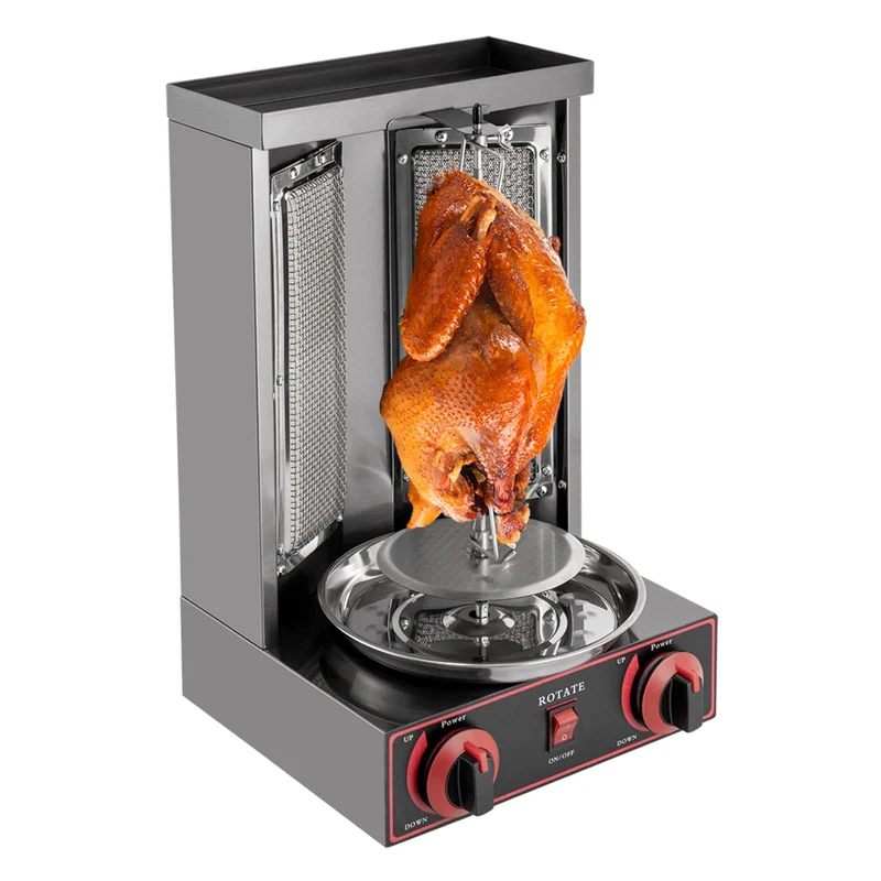 Gas Döner Kebab Maschine, 3000W 220V Vertikal-Multigrill Dönergrill Tischgrill aus Edelstahl Multigr
