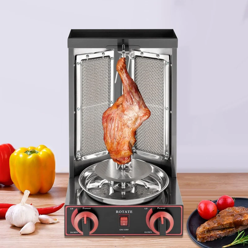 Gas Döner Kebab Maschine, 3000W 220V Vertikal-Multigrill Dönergrill Tischgrill aus Edelstahl Multigr