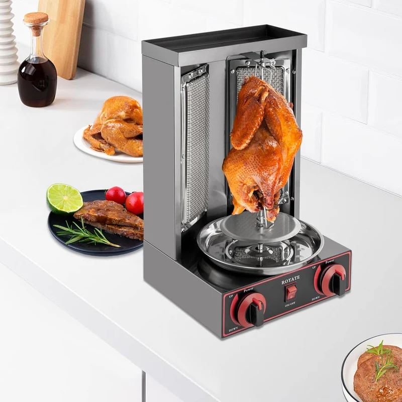 Gas Döner Kebab Maschine, 3000W 220V Vertikal-Multigrill Dönergrill Tischgrill aus Edelstahl Multigr