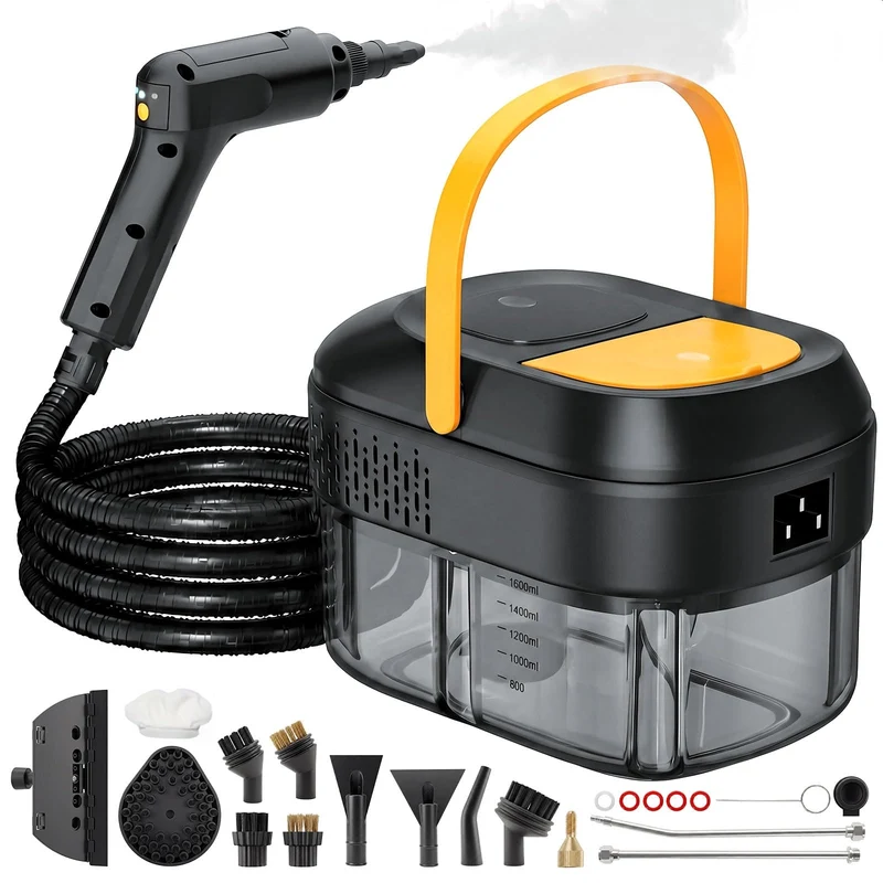 Hochtemperatur Dampfreiniger Handgerät 2500 Watt für Auto Haushalt: 120 °C Dampf, 15s Aufheizzeit,1.