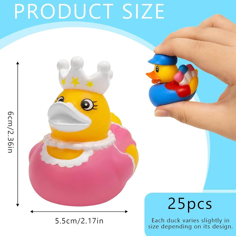 25 Stück Gummi Badeenten,Quietschente, Gummiente (25Pcs), 25pcs