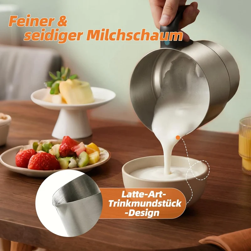 NAPASA 500ml Elektrisch Milchaufschäumer für Milchschaum & Heisse Milch, 4-in-1 Elektrischer Milchsc