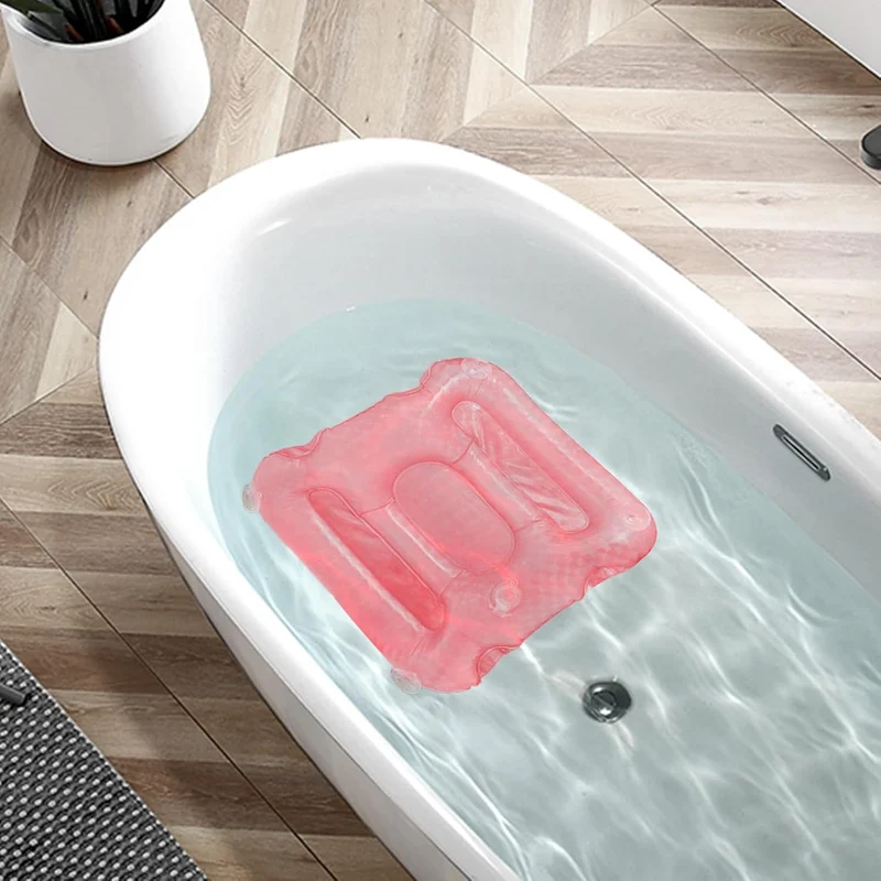 Bath Cushion, Inflatable Bathtub Pillow, PVC Material, Curved Design, Anti Slip Bathing Pad, Tub Hea