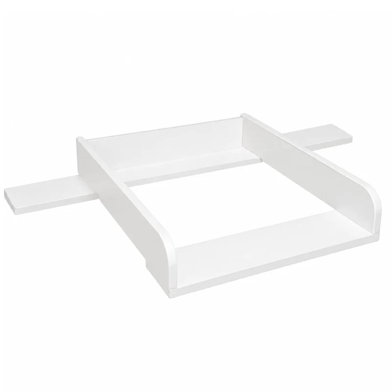 Wickelaufsatz mit 108 cm hinterer Leiste, 53,2 × 70 cm, Weiss Weiss 53cm mit Leiste 108cm, Weiss 53c