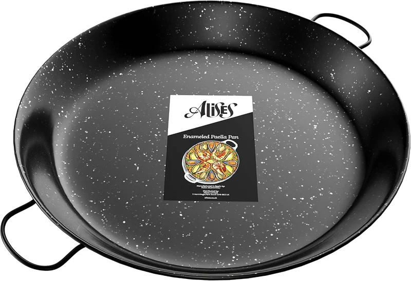 Alises Enameled Anti-Rust Steel Paella Pan 34cm Standardschliff 34 cm, Standardschliff 34 cm