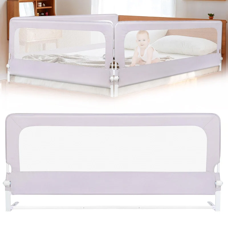 Bettgitter für Kinder, tragbar, Bed Rail, Kleinkinderbett, Zubehör für Jungen und Mädchen (Grau, 180