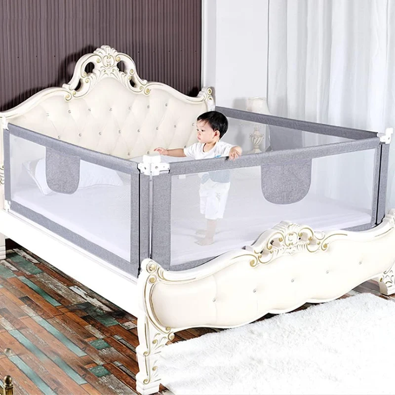 Bettschutzgitter für Kinder, faltbar, Bettgitter für Babys, Fallschutz, Barriere, höhenverstellbar (