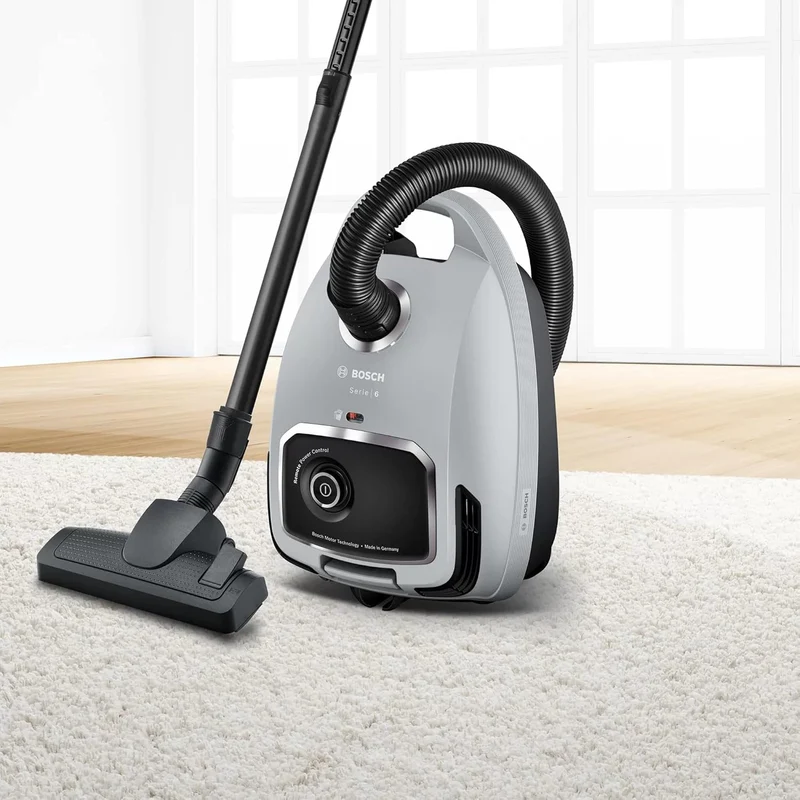 Bosch BGB6X330 Staubsauger mit Beutel, 4 L, 600 W, HEPA Filter, 75dB, 12 Meter Kabel, Grau