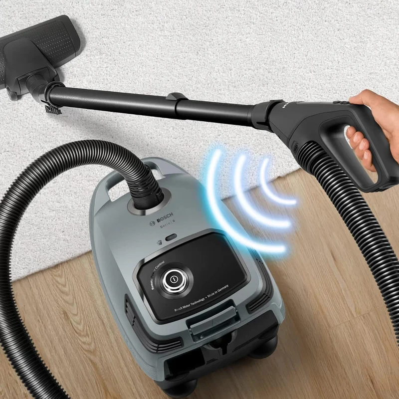 Bosch BGB6X330 Staubsauger mit Beutel, 4 L, 600 W, HEPA Filter, 75dB, 12 Meter Kabel, Grau