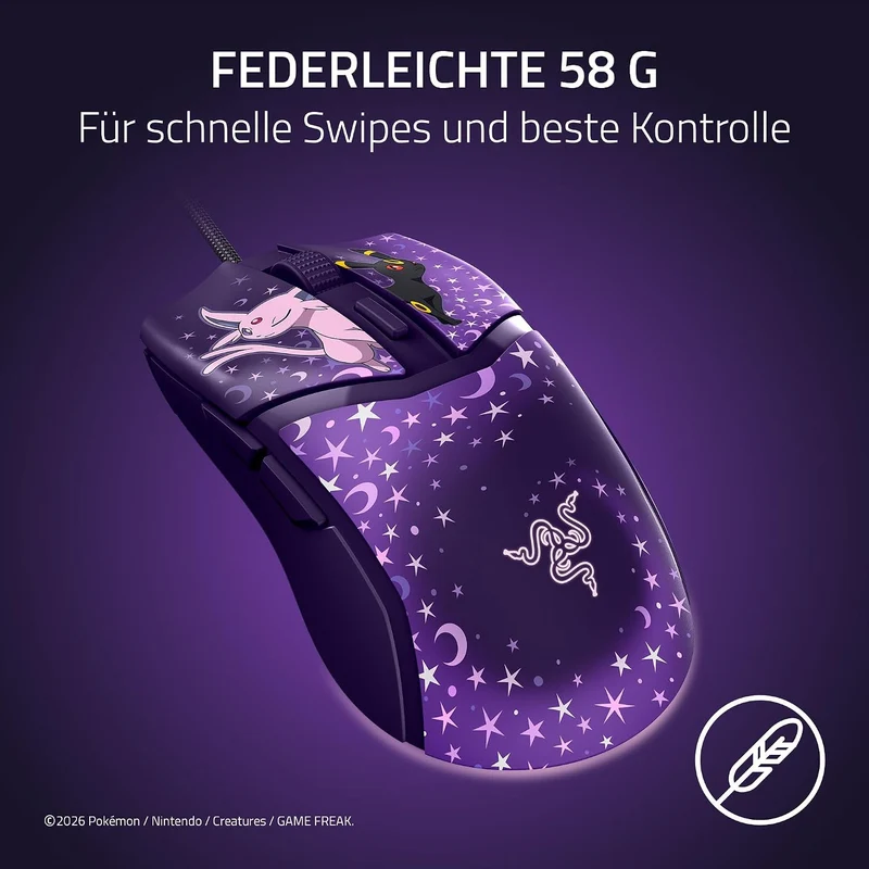 Razer Cobra Pokémon Espeon & Umbreon Edition - Leichte kabelgebundene Gaming-Maus mit Chroma RGB - 5