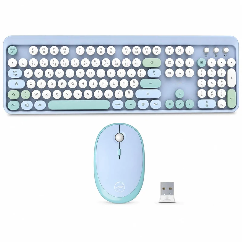 Mobility Lab ML313887 – Combo Pure Color Kabellose Tastatur und Maus, AZERTY, Flache und empfindlich