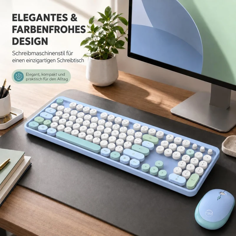 Mobility Lab ML313887 – Combo Pure Color Kabellose Tastatur und Maus, AZERTY, Flache und empfindlich