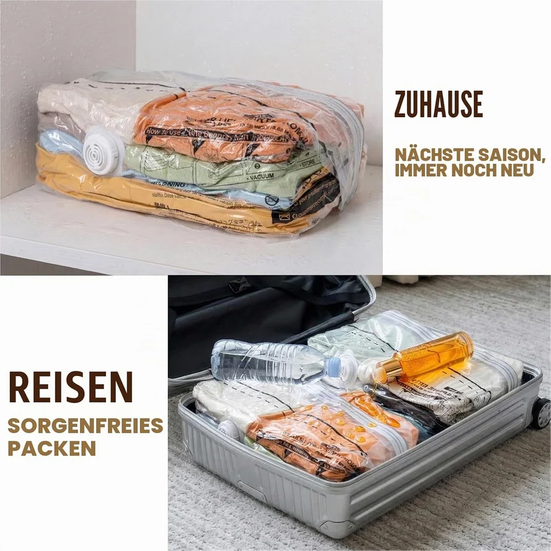 TAILI Cube Vakuumbeutel für Kleidung reise,Mittlere Grösse,Wiederverwendbare Vakuumbeutel Reise für
