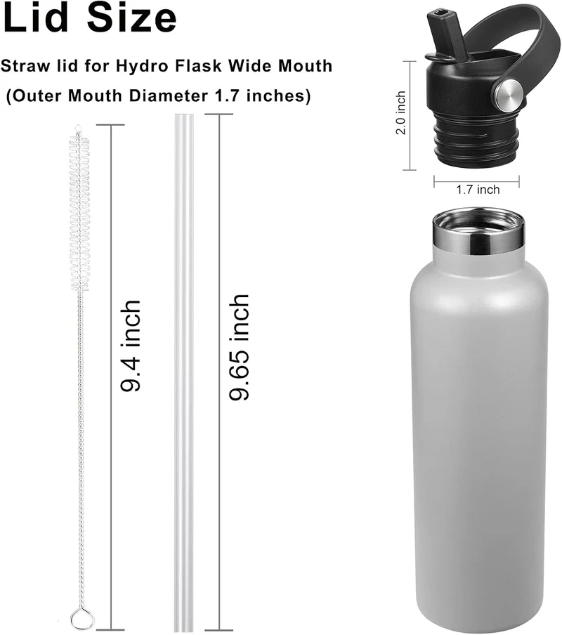 RRegeny Strohhalm-Deckel passend für Hydro-Flask-Standardmund, 54 ml, Sport-Flexkappe, Wasserflasche