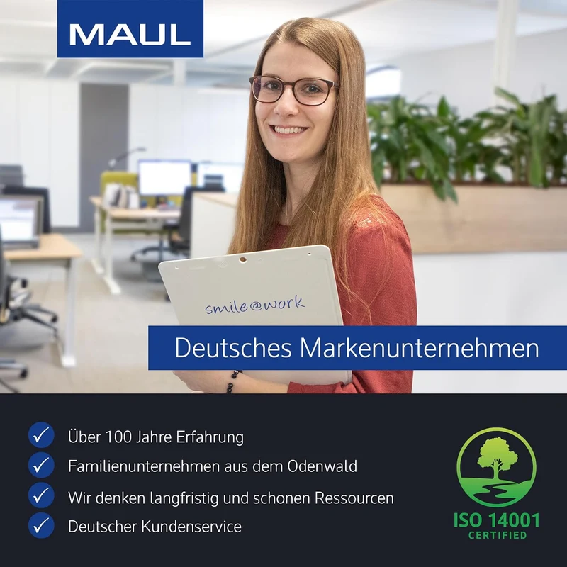 MAUL Klemmbrett A4 | Dokumentenmappe A4 mit Aufbewahrungsbox für Kugelschreiber, Taschenrechner und