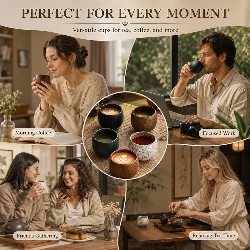 5 Stk Espressotassen Set, Espressotassen Steingut 50ml, Espresso Tassen Set