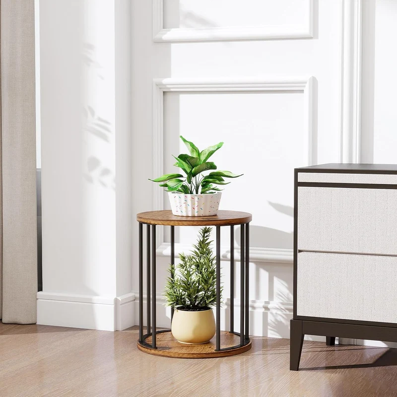 HDANI Rund Pflanzenständer Metall 35cm,Solider und Robuster Blumenständer für Wohnzimmer, Garten,Bal