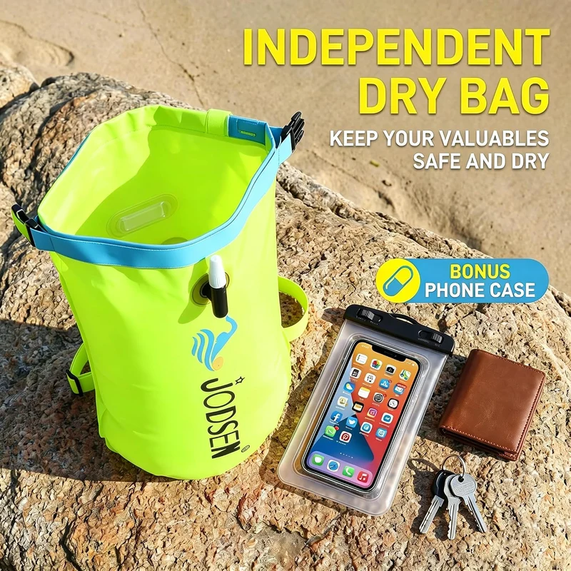 Schwimmboje,Boje Schwimmen Aufblasbare Trockentasche 20l mit Wasserdichter Handytasche,Trockensack f