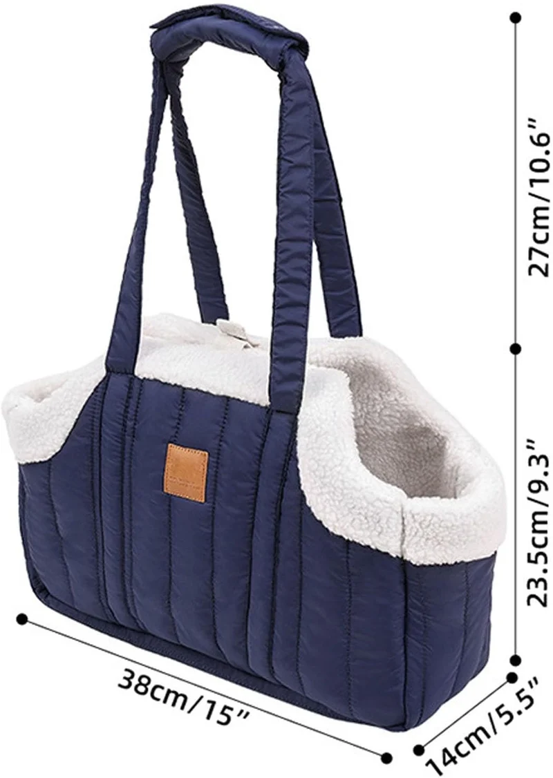 Tierbedarf Kleine Hundetragetasche aus Winterfleece, warme Hundetragetasche mit sicherem Geschirr-Cl