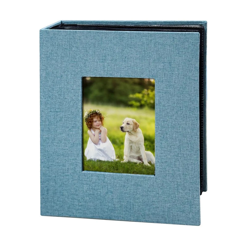Fotoalbum 10,2 x 15,2 cm mit 200 Taschen, Einsteck-Bilderalben, Leineneinband, Erinnerungsbuch mit F