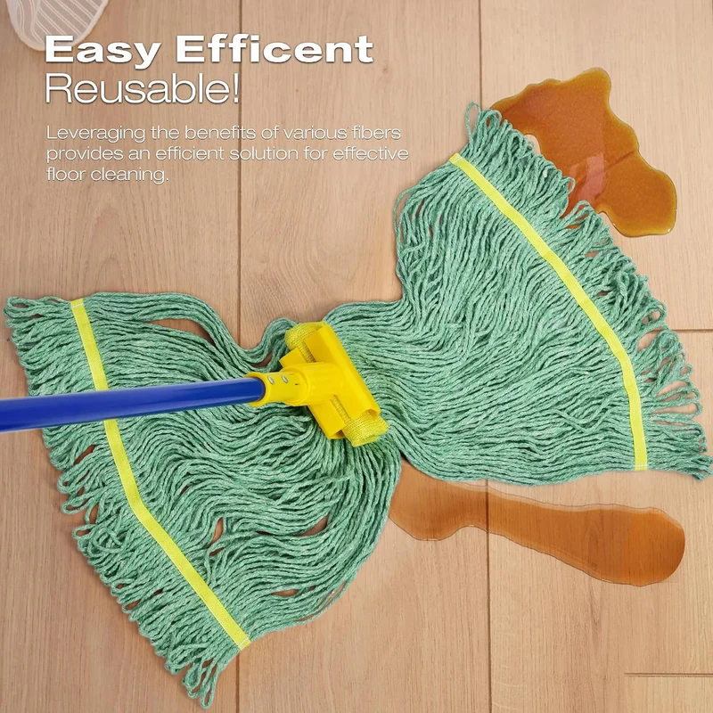 Matthew Cleaning Wischmoppköpfe, 12,7 cm, Weiss, Orange und Grün, mittlere kommerzielle Schnur-Mopp-